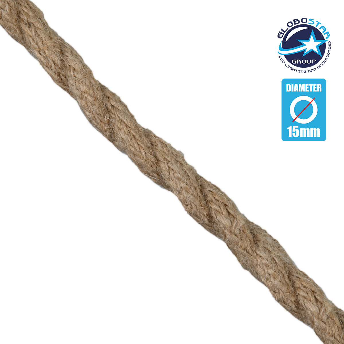 GloboStar Fabric Cable 2x0.75mm² in Beige Color 77644