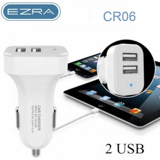 Ezra Φορτιστής Αυτοκινήτου CR06 2.1A με Θύρες: 2xUSB - DANS